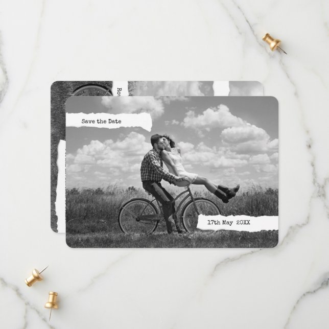 Reserve A Data Texto moderno rasgado para máquina de escrever Fot (Frente/Verso In Situ)