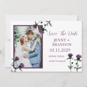 Reserve A Data Thistle Elegant Scottish Purple Floral Photo