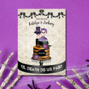 Reserve A Data Til Death Nos Parte Skeleton Halloween Casamento