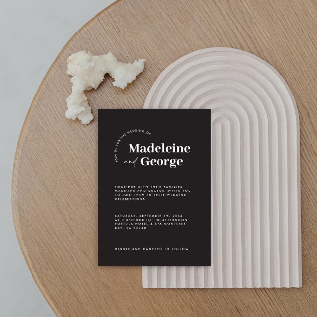 Reserve A Data Típica simples e moderna, preto e branco (Criador carregado)