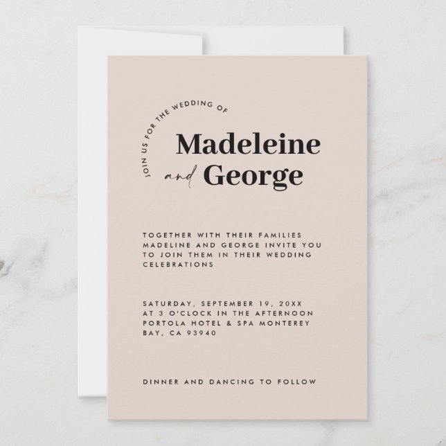 Reserve A Data Típica simples e moderna, preto e branco (Frente)