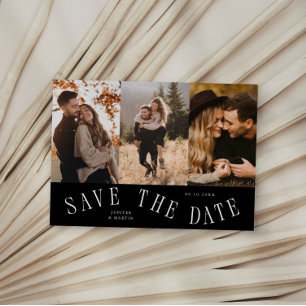 Reserve A Data Tipografia Curva Multi Foto Preto
