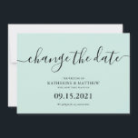 Reserve A Data Tipografia de Pincel de Hortelã Adiada Casamento<br><div class="desc">Moderno Design de Letra Estiloso para Mudança de Data de Casamento e Salvar a Data.</div>