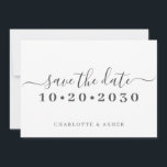 Reserve A Data Tipografia de Roteiro Simples da Moda Salve a Data<br><div class="desc">Simples anúncio moderno da moda de tipografia de roteiro salve a data para personalizar para o seu casamento.</div>