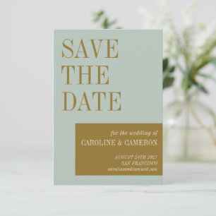 Reserve A Data Tipografia Elegante Casamento Azul Oliva Dourado