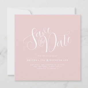 Reserve A Data Tipografia Elegante Simples Casamento Rosa Esmagad