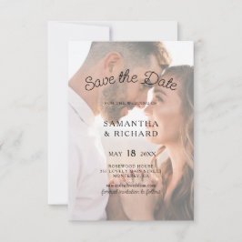 Reserve A Data Tipografia Elegante Transparente Foto Casamento