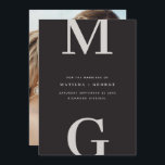 Reserve A Data Tipografia gráfica moderna de iniciais foto casame<br><div class="desc">Cartão de salvar a data do casamento com tipografia gráfica moderna e negrito. Com tipografia moderna e elegante e design de apoio listrado. As cores podem ser personalizadas.</div>