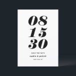 Reserve A Data Tipografia Itálico Preta e Branca<br><div class="desc">Anuncie sua data de casamento com este Cartão Salvar a Data, com tipografia ousada e retrô que destaca sua data de casamento. Com uma vibração divertida, é perfeita para casais que querem algo um pouco diferente e cheio de personalidade. Esta salvação personalizável é perfeita para qualquer tema de casamento. Quer...</div>