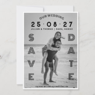 Reserve A Data Tipografia Letreiro Foto Personalizada Casamento
