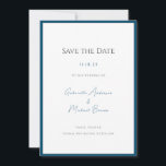 Reserve A Data Tipografia Mínima Eterna Elegância Casamento Azul<br><div class="desc">Anuncie seu dia especial com nossos cartões de Save the Date de tipografia minimalista e elegância atemporal em azul-turquesa. O design apresenta uma moldura azul-turquesa ousada que exala sofisticação. A tipografia limpa e minimalista adiciona um toque moderno, garantindo que o foco permaneça nos seus detalhes importantes. Essa combinação de elegância...</div>
