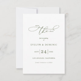 Reserve A Data Tipografia Minimalista Oliva Casamento 