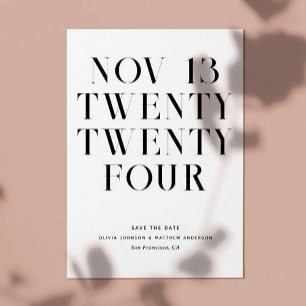 Reserve A Data Tipografia Minimalista Preto e Branco. Casamento L