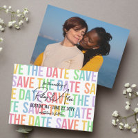 Tipografia Moderna Arco-íris Cartas Casamento LGBT