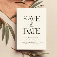 Tipografia moderna e ousada, casamento creme preto