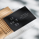 Reserve A Data Tipografia moderna preta fotografia casamento mini<br><div class="desc">Tipografia moderna preta casamento minimalista Save the Date com foto no verso. Por favor,  entre em contato se precisar de itens adicionais.</div>