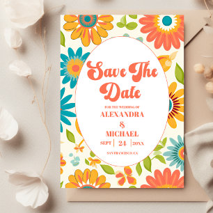 Reserve A Data Tipografia Retro de Verão Casamento ao Sol