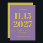 Reserve A Data Tipografia Roxo-Brilhante e Amarelo Moderna<br><div class="desc">Tipografia roxa-branca-negra e amarela moderna salva a data</div>