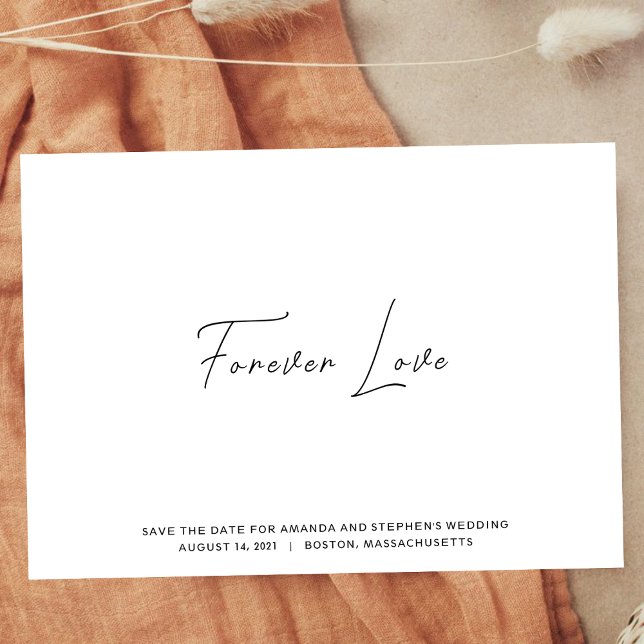 Reserve A Data Tipografia Simples Limpa Preto e Branco Casamento (Criador carregado)