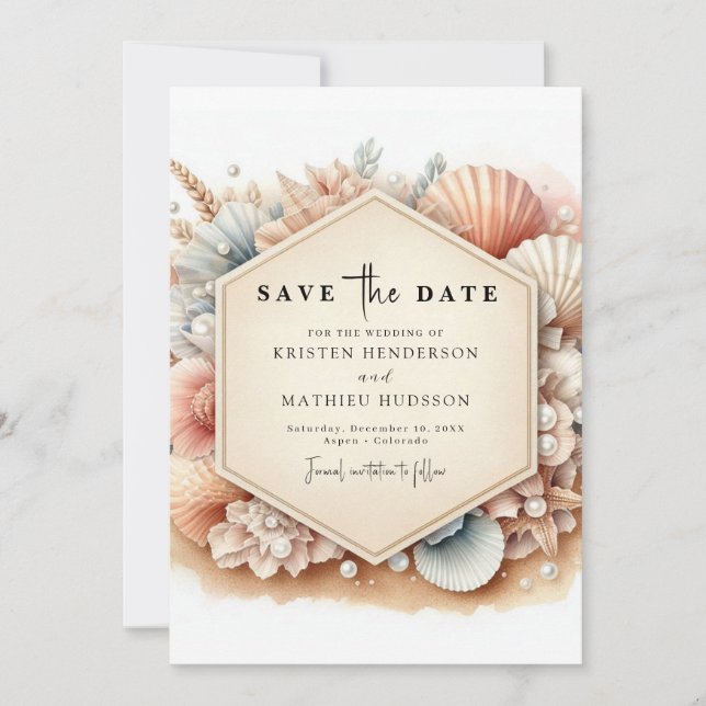 Reserve A Data Tipografia Whimsical Beach Wedding (Frente)