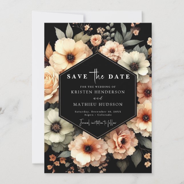 Reserve A Data Tipografia Whimsical Peach Wedding (Frente)