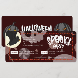 Reserve A Data Tíquete de Festa de Loucura do Halloween Moderno V
