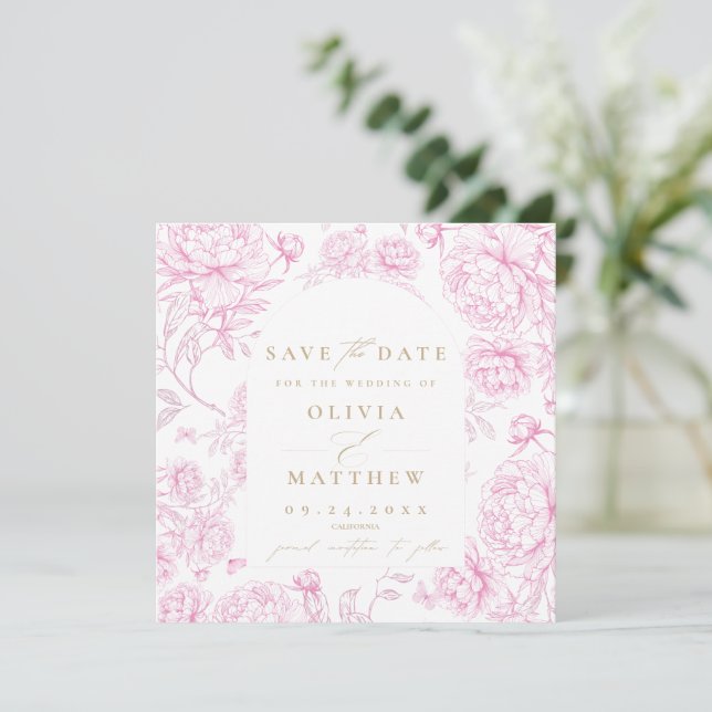 Reserve A Data Toile De Jouy Casamento Francês (Em pé/Frente)