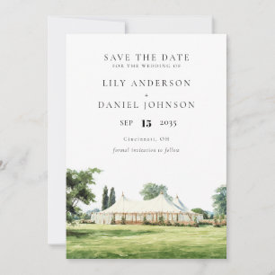 Reserve A Data Toldo de Tipi de Aquarela para Casamento ao Ar Liv