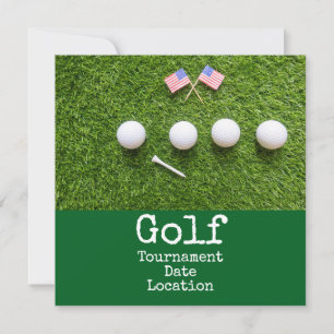 Reserve A Data Torneio de golfe com bola de golfe com a bandeira