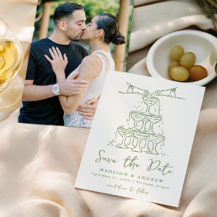 Reserve A Data Torre de Champanhe Caprichosa Verde Foto Casamento