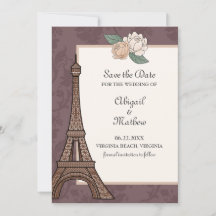 Torre Eiffel Paris Floral Damask Mued Purple