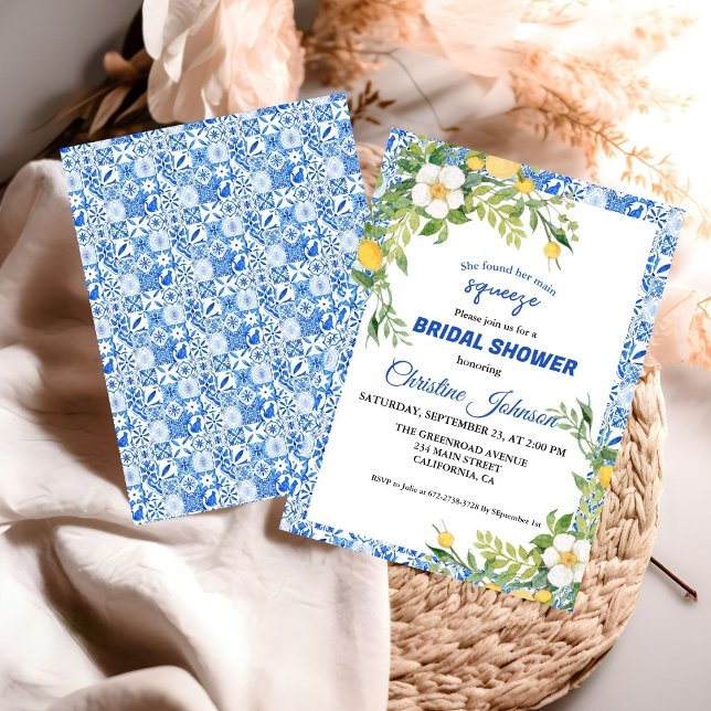 Reserve A Data Torta Limão e Azulejo Marroquino Chá de Noiva (Criador carregado)