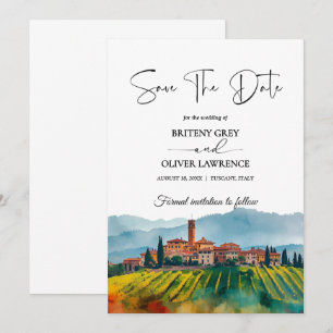 Reserve A Data TOSCANA Itália Paisagem Urbana Aquarela