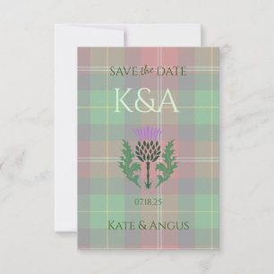 Reserve A Data Tradicional Scottish Tartan e Scotland Thistle