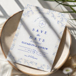 Reserve A Data Traditional Blue Chinoiserie Wedding<br><div class="desc">An elegant blue and white chinoiserie design inspired by classic Delft porcelain patterns. The intricate floral border surrounds a clean central panel, creating a refined and timeless look for sophisticated wedding celebrations. Delicate European toile-style artwork combined with crisp navy typography gives the design a heritage aesthetic reminiscent of fine porcelain...</div>