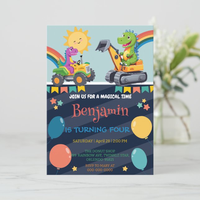 Reserve A Data Traficante de dinossauro bonito, garoto balão da e (Em pé/Frente)