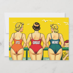Reserve A Data Três mulheres bonitas em Bikini em uma praia, Engr