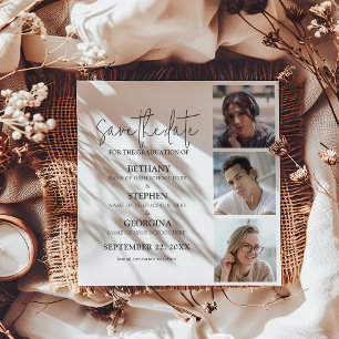 Reserve A Data Tripla Celebração de 3 Fotos de Formatura