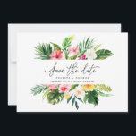 Reserve A Data Tropical floral aquarela salvar a data<br><div class="desc">Belo moderno Tropical floral aquarela salvar a data. Texto de roteiro bonito. Parte de uma coleção de celebração de casamento de verão.</div>