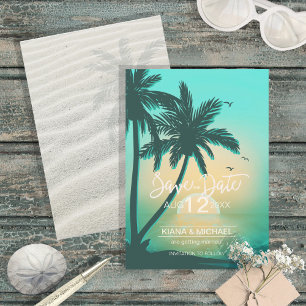 Reserve A Data Tropical Isle Sunrise Teal de Casamento ID581