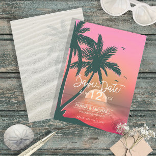 Reserve A Data Tropical Isle Sunrise Wedding Pink ID581