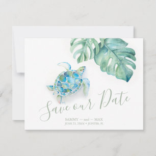 Reserve A Data Tropical Salve o Dia com Tartaruga Marinha em Aqua