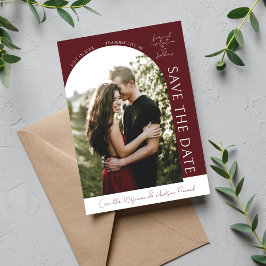 Reserve A Data True Simplicity 4 | Dark Burgundy | Save The Date