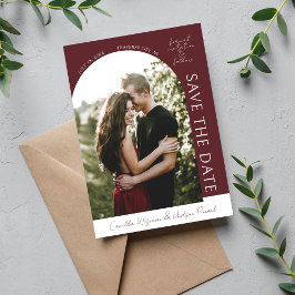 Reserve A Data True Simplicity 4 | Deep Burgundy | Save The Date