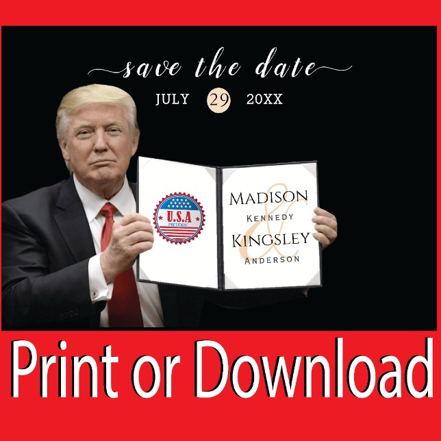 Reserve A Data Trump Maior 💍 Casamento Patriota Salvar A Data (Criador carregado)