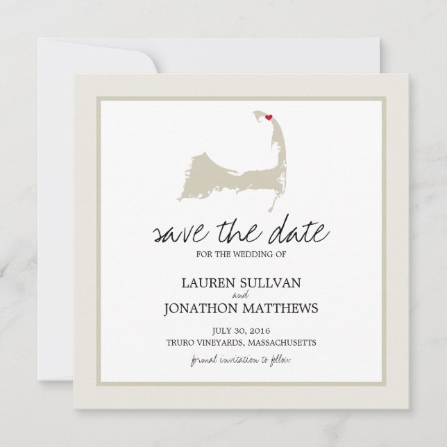 Reserve A Data Truro Cape Cod Wedding Salvar a Data (Frente)