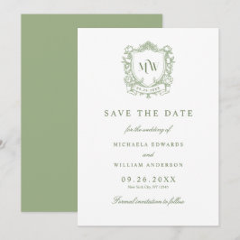 Reserve A Data Tudo Em Um Código QR de Casamento Monograma Crest