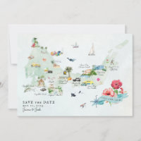 Turcos e Caicos | Mapa Itinerário de Casamento de 