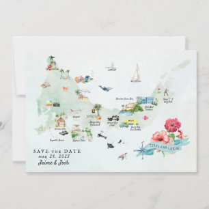 Reserve A Data Turcos e Caicos   Mapa Itinerário de Casamento de 