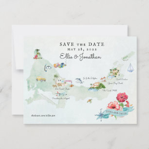 Reserve A Data Turks & Caicos   Mapa de Itinerário de Casamento d